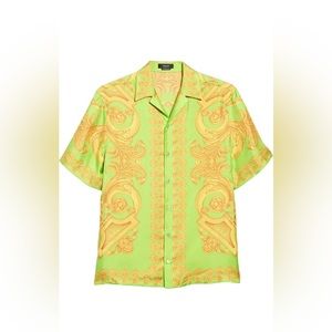 Versace Barocco Print Silk Shirt